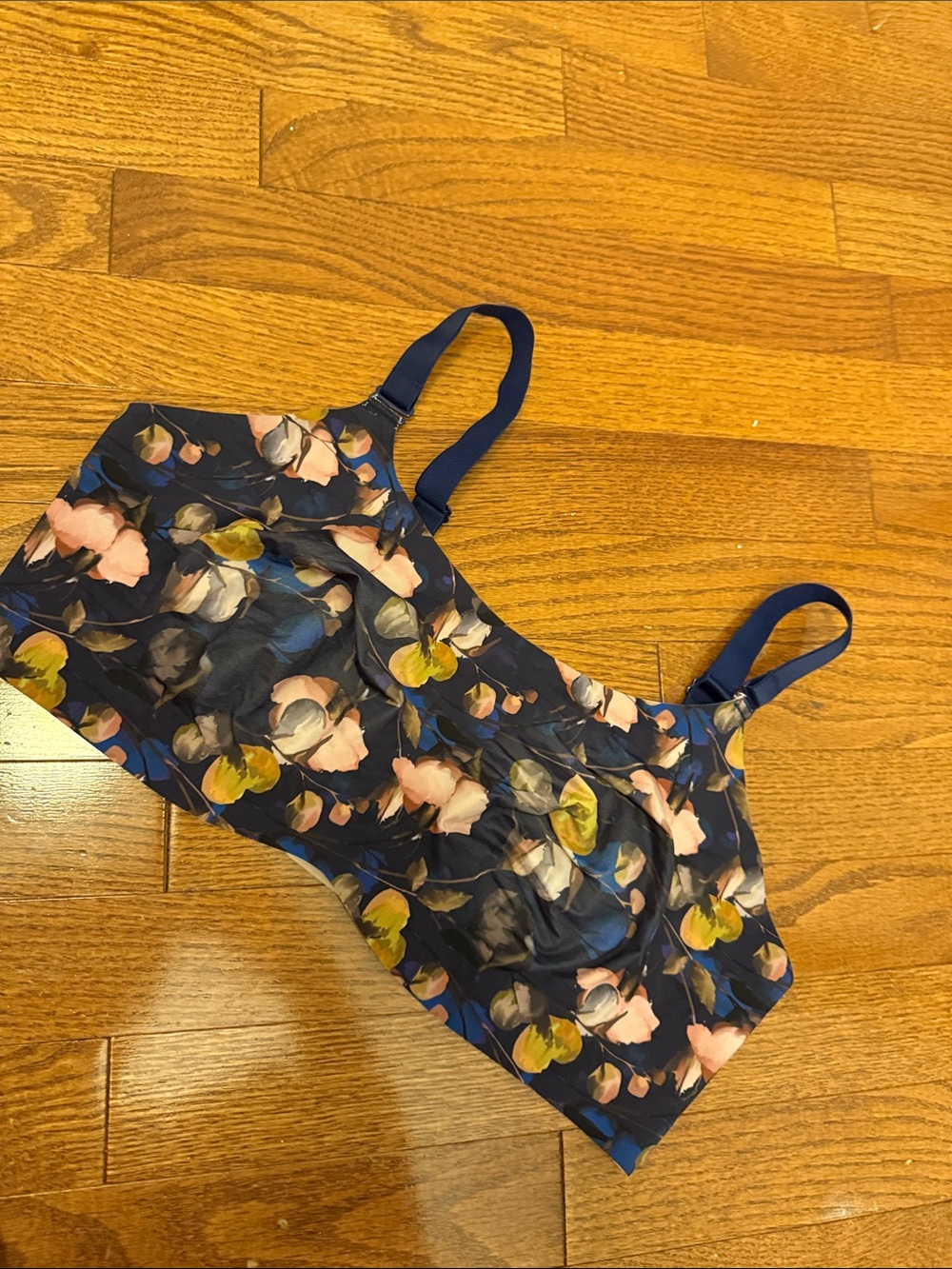 knix evolution bra 7 Floral Navy Bralette with Adjustable Straps